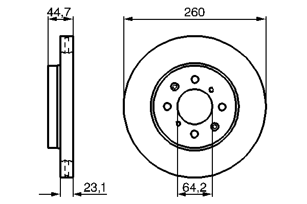 Kočioni disk Prednji BOSCH HONDA Civic VII Hatchback, CR-V I - Slika 4