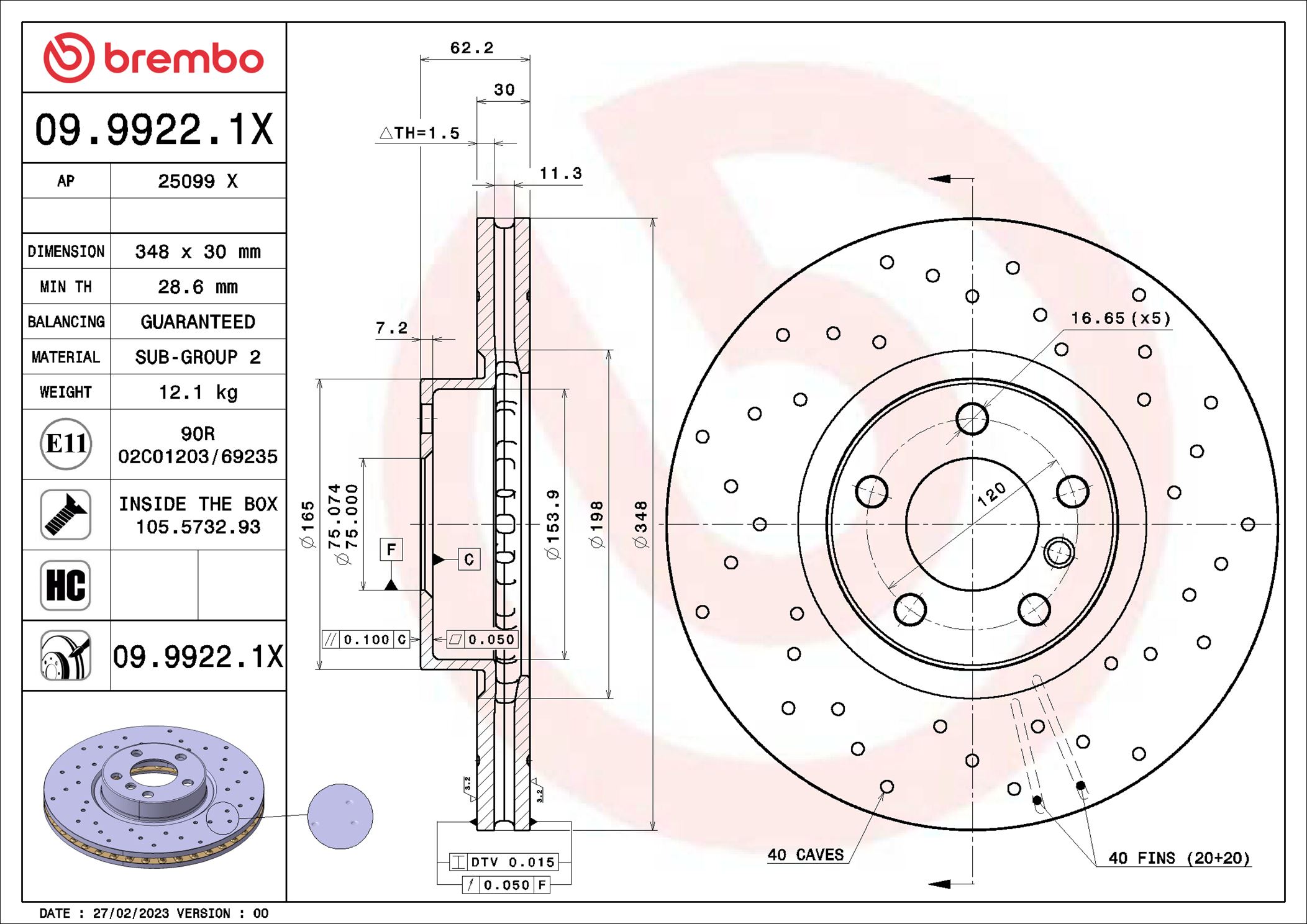 Prednji disk BMW X5 E70 X5 F15 F85 X6 E71 E2 X6 F16 348x30