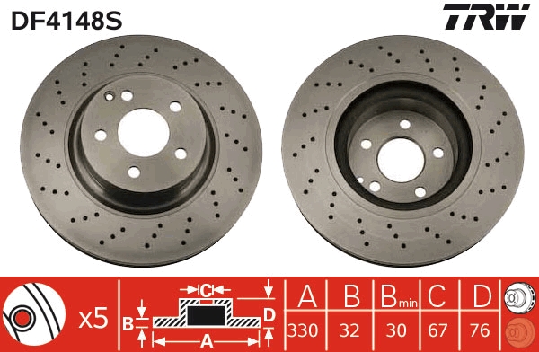 Prednji Disk MERCEDES C (W203), S (C215), S (W220) , 330x32mm - Slika 4