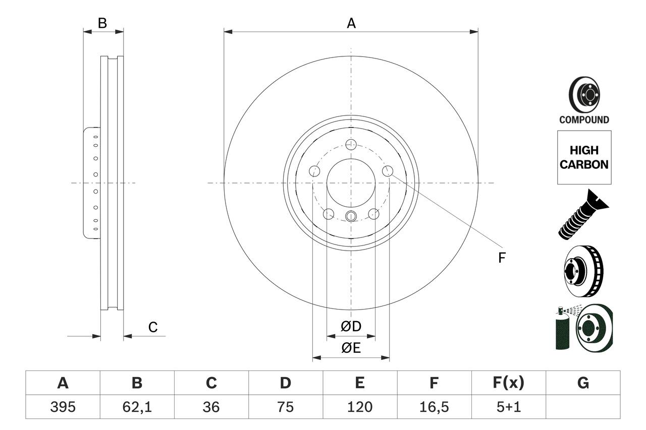 Kočioni disk Prednji Desno BMW E70,F15,F85,E71,E72,F16,F86