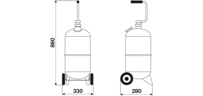 Istakalica 24 l / RAASM RA33024 Pneumatski dozator ulja, kapaciteta 24 l - Slika 3