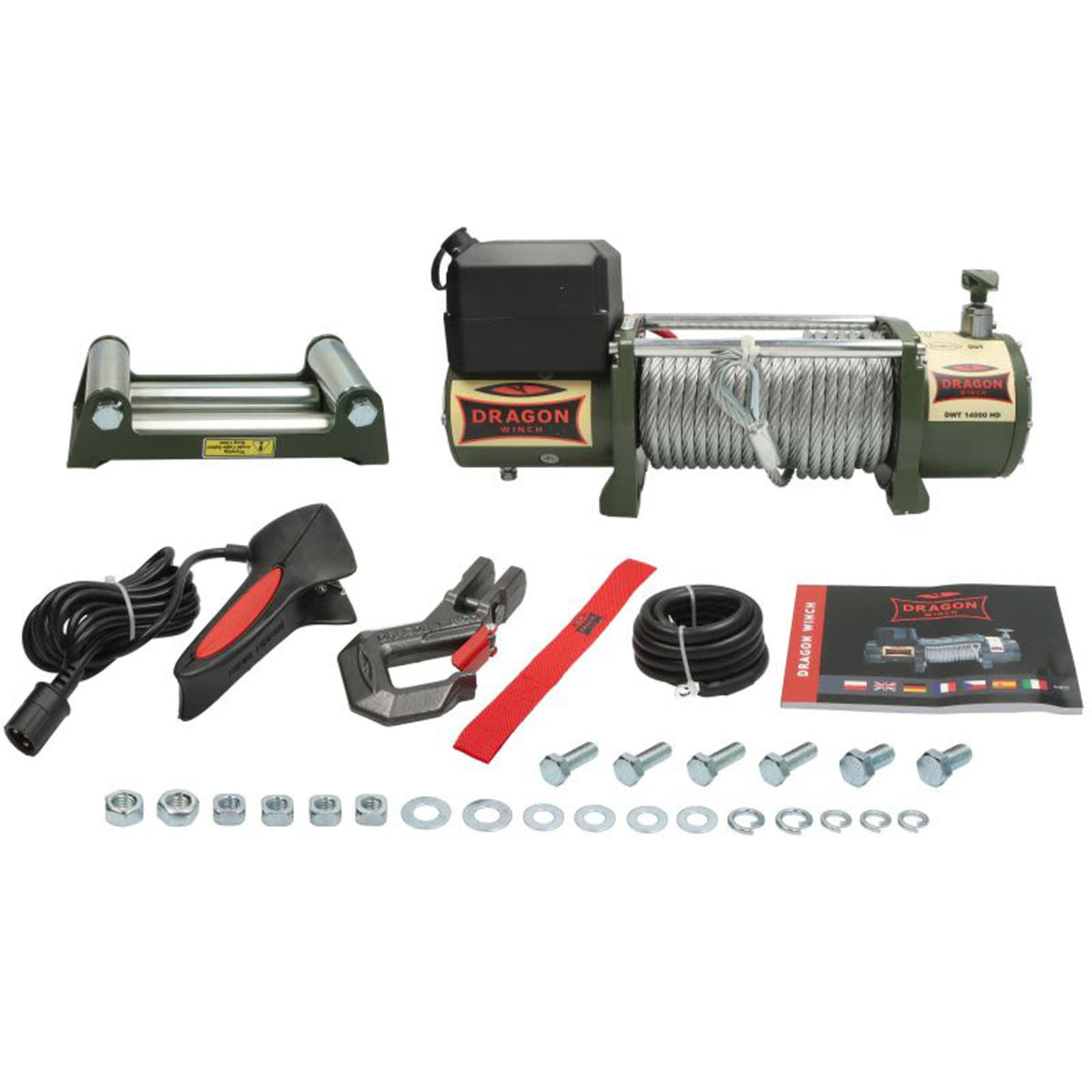 Vitlo za prikolice i specijalna vozila / 20m / 24v / 14000 lb / 6350 kg / DRAGON WINCH - DWT14000HD 24V