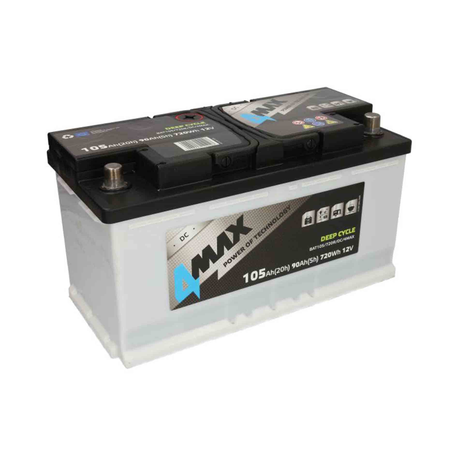 12V / AKUMULATOR 4MAX / 105Ah (EN) DEEP-CYCLE , DUBOKI CIKLUS , Dubokog pražnjenja