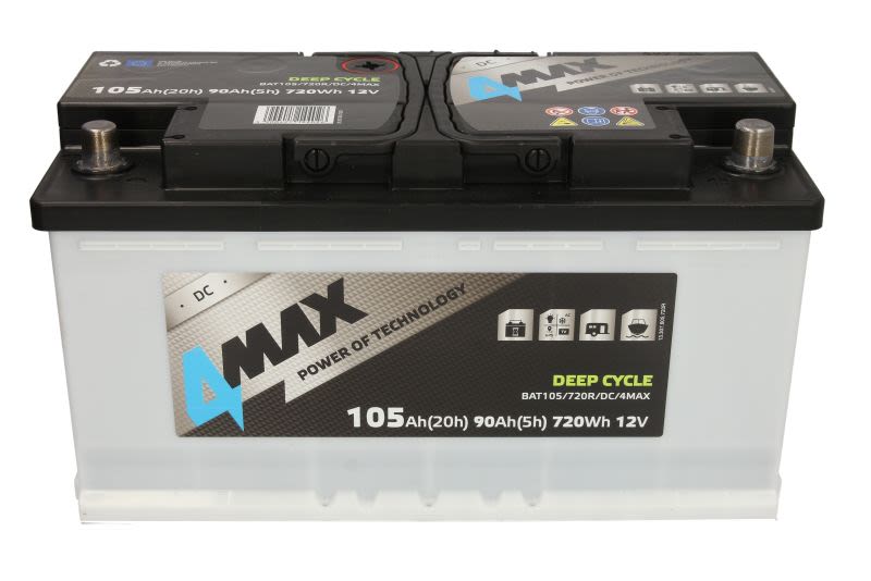 12V / AKUMULATOR 4MAX / 105Ah (EN) DEEP-CYCLE , DUBOKI CIKLUS , Dubokog pražnjenja