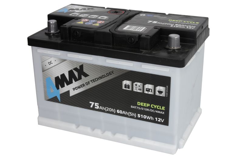 AKUMULATOR 4MAX 12V 75Ah (EN) DEEP-CYCLE 278x175x190 - Slika 2
