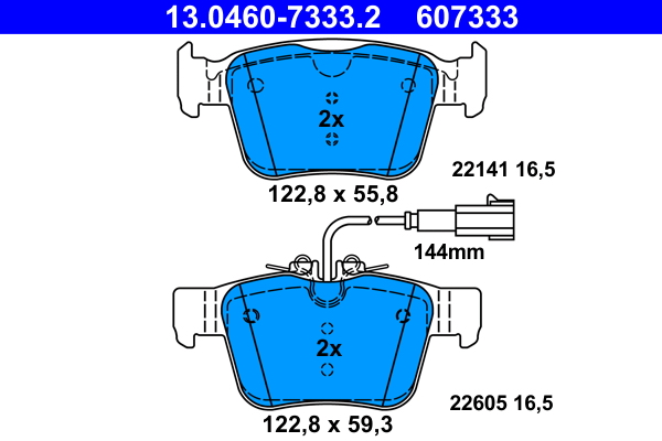 Set disk pločica ATE ALFA ROMEO GIULIA, STELVIO; MASERATI GHIBLI III, LEVANTE - Slika 2