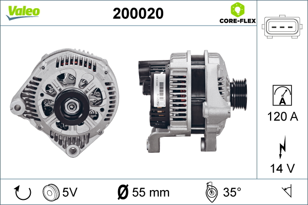 Alternator VALEO odgovara za BMW 3 (E46), 5 (E39), 7 (E38), X5 (E53) 2.0D/2.5D/3.0D od1996.-2004. - Slika 4