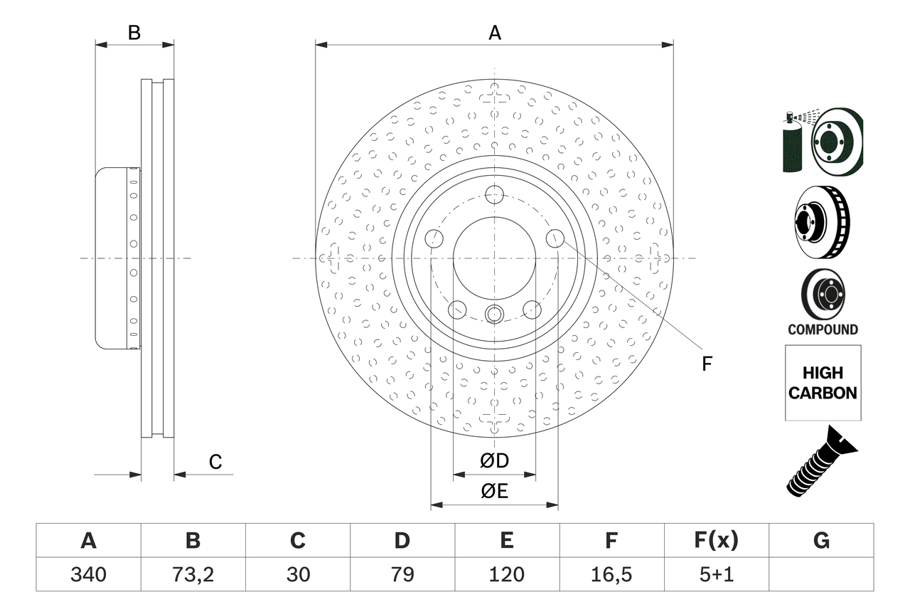 Kočioni disk Prednji BOSCH odgovara za BMW 1 (F20), 1 (F21), 2 (F22, F87), 2 (F23), 3 (F30, F80), 3 (F31) 1.5-3.0H od 2011.- - Slika 8