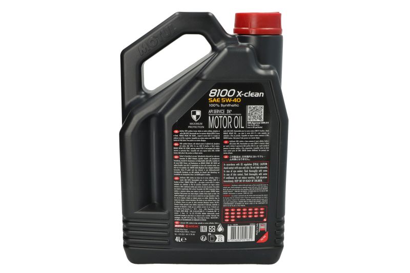 Motorno ulje MOTUL 8100 5W40 4l, API SN BMW LL-04; CHRYSLER MS-12991; DEXOS 2; FIAT 9.55535 GH2; FIAT 9.55535 S2; FIAT 9.55535 T2; FORD M2C917 A; HONDA; HYUNDAI; KIA; MB 229.51; MITSUBISHI; NISSAN; RE; MOTUL 8100 X-CLEAN 5W40 C3 4L