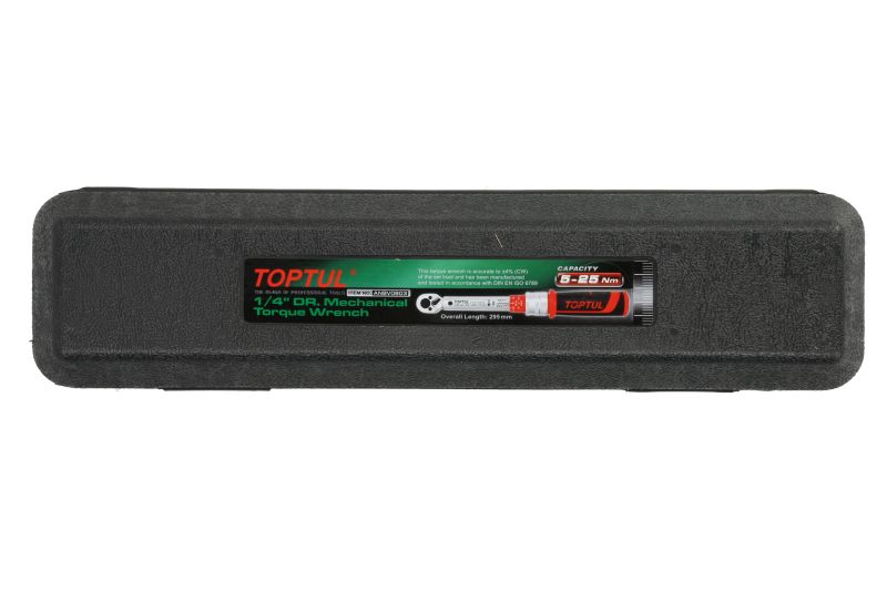 Ključ moment prihvat: 1/4", raspon momenta: 5-25 Nm, dužina: 29,5 cm; TOPTUL ANBV0803