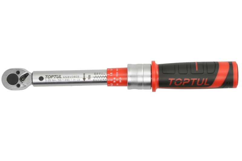 Ključ moment prihvat: 1/4", raspon momenta: 5-25 Nm, dužina: 29,5 cm; TOPTUL ANBV0803