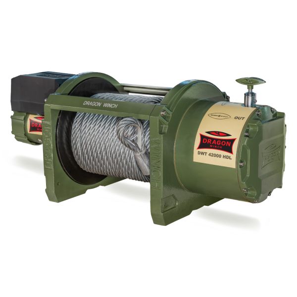 Vitlo za vuču Truck DRAGON WINCH; vučna težina 19050kg/42000lb; 12,5KS; napon 24V; prenos (EN) 4-speed planetary; redukcija 600:1; tip užeta čelik 36m; kočnica; DRAGON WINCH DWT42000HDL