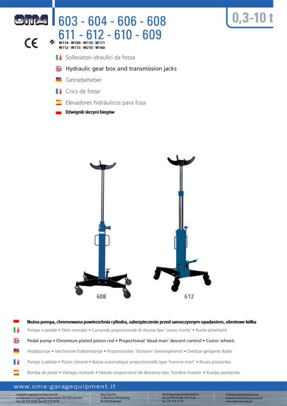 Dizalica menjača OMA, nosivost: 300kg, mobilna; OMA - OMA 603
