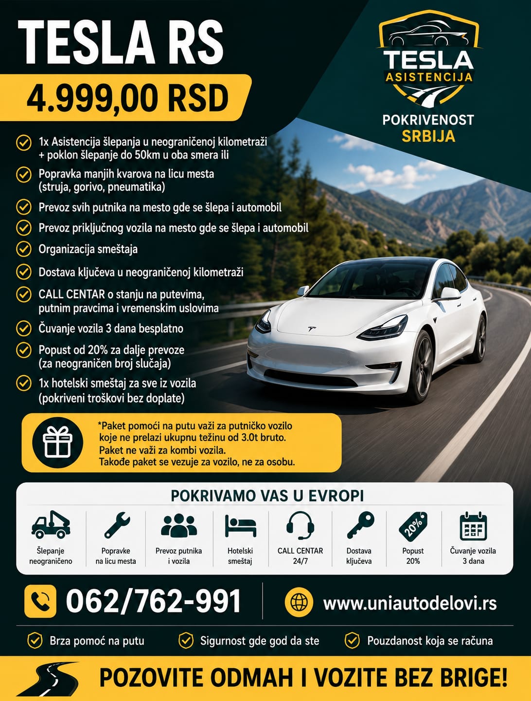🚗 TESLA RS PAKET ASISTENCIJE - Slika 4
