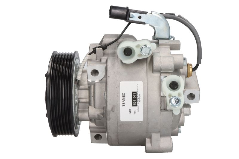 Kompresor klime QS90, promer remenice 95mm, 12V TEAMEC odgovara za: CITROEN C-CROSSER, C-CROSSER ENTERPRISE; MITSUBISHI ASX, GRANDIS, LANCER VIII, OUTLANDER II, OUTLANDER III 1.6-2.4 od 2004-; TEAMEC TM8611079