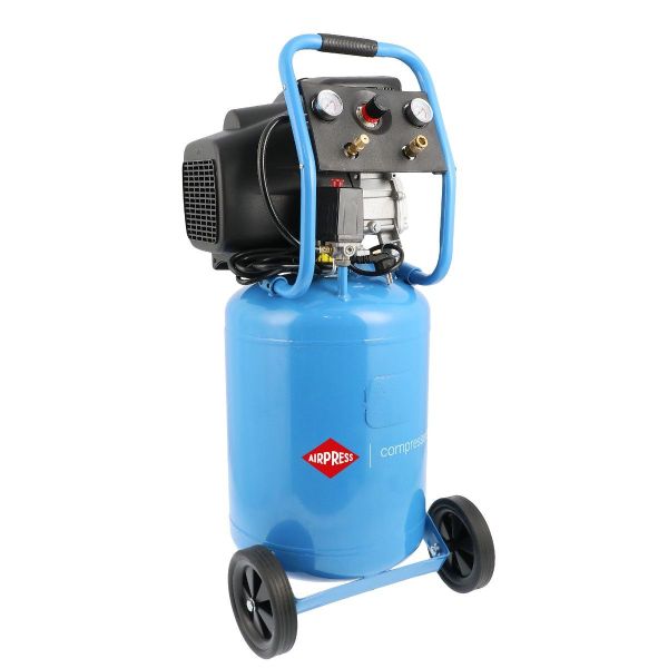 Klipni kompresor AIRPRESS, nazivna snaga; 1,8kW, pritisak u barima; 8bar, spremnik; 50l, napon; 230V, učinkovitost; 288l/min, broj klipova; 1kom.,razina buke; 97dB, direktan pogon; AIRPRESS 36852