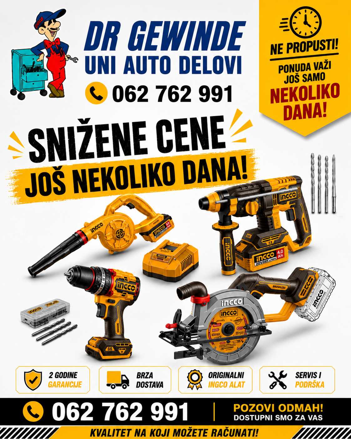 Ingco AKU SET 4/1 SUPER INGCO COSLI250695E - Slika 2