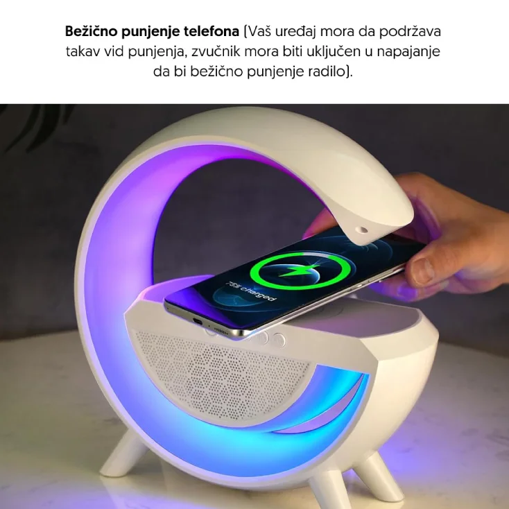 RGB BT zvučnik sa bežičnim punjačem; Yiwu Moon Star YW13173-3383