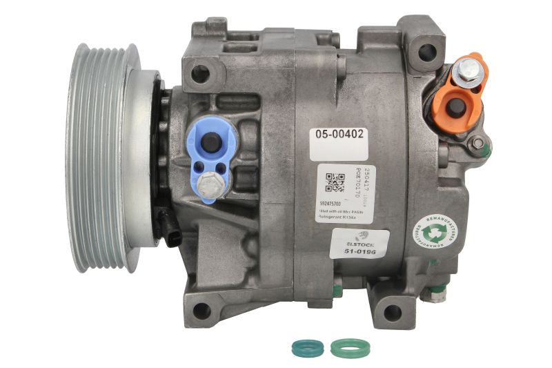 Kompresor klime (reparirana) ELSTOCK odgovara za: ALFA ROMEO 145, 146; FIAT BARCHETTA, BRAVA, BRAVO I, DOBLO, DOBLO/MINIVAN, MAREA, PALIO, PUNTO, PUNTO/HATCHBACK, STRADA 1.4/1.8/1.9D od 1994-; ELSTOCK ELS51-0196