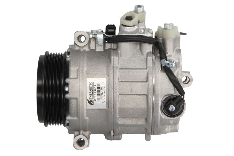 Kompresor klime 7SEU17C, promjer remenice 100mm, 12V THERMOTEC odgovara za: MERCEDES C (CL203), C T-MODEL (S203), C (W203), CLC (CL203), CLK (A209), CLK (C209), CLS (C219), E T-MODEL (S211) 1.8-5.5 od 1996-; THERMOTEC KTT095009