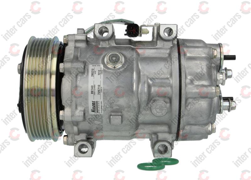 Kompresor klime SD7V16, promer remenice 119mm, 12V ZA: VOLVO C30, S40 II, S80 II, V50, XC70 II; FORD C-MAX, FOCUS C-MAX, FOCUS II, FOCUS II/KOMBI, KUGA I 2.0D/2.4D od 2003-2015. NISSENS NIS89143,NIS 89143