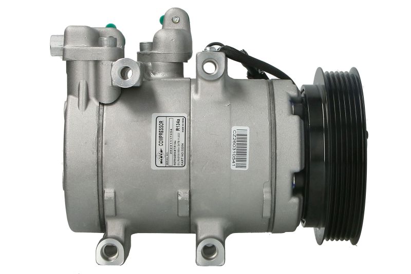 Kompresor klime HS18, promjer remenice 128mm, 12V NRF odgovara za: HYUNDAI HIGHWAY, SANTA FÉ I, SONATA IV, TRAJET, TRAJET/MINIVAN, XG; KIA MAGENTIS I 2.0-2.7 od 1998-2008; NRF NRF 32204