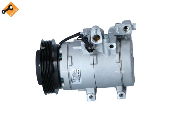 Kompresor klime HS18, promjer remenice 128mm, 12V NRF odgovara za: HYUNDAI HIGHWAY, SANTA FÉ I, SONATA IV, TRAJET, TRAJET/MINIVAN, XG; KIA MAGENTIS I 2.0-2.7 od 1998-2008; NRF NRF 32204