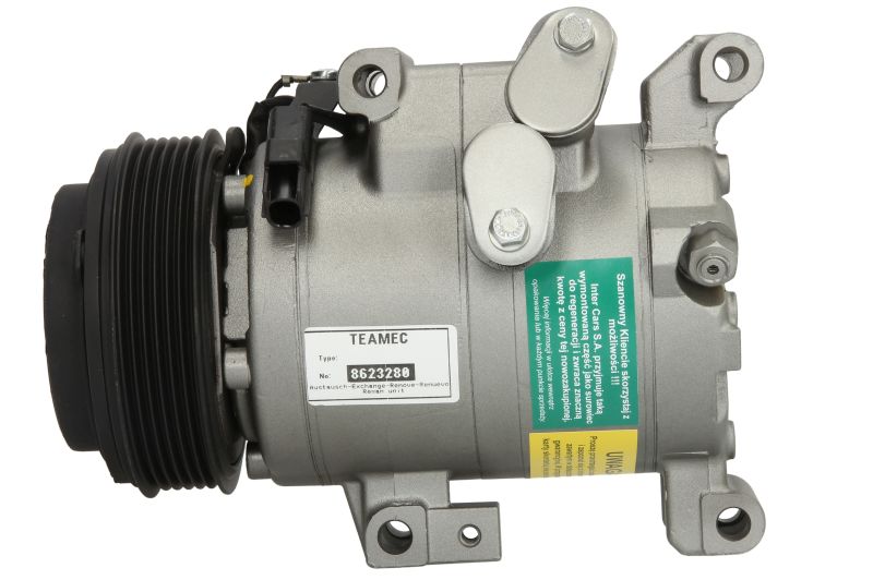 Kompresor klime RS18 TEAMEC, promer remenice 120mm, 12V ZA: MAZDA 6, 6/KOMBI, CX-5 2.2D od 2012. TEAMEC TM8623280