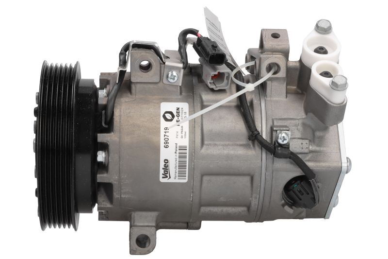 Kompresor klime 6SBH, promer remenice 130mm, 12V VALEO ZA: NISSAN QASHQAI II; RENAULT GRAND SCENIC III, KADJAR, MEGANE, MEGANE III, SCENIC III, TALISMAN 1.5D od 2008. THERMOTEC VAL690719