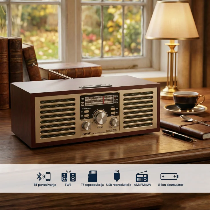 Retro Bluetooth radio 6686BT/B NS-6686BT/B