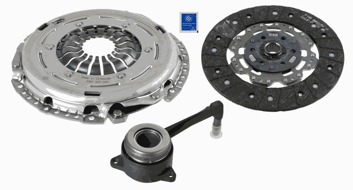Komplet kvačila ZA: AUDI A3, Q3, TT; SEAT ALTEA, ALTEA XL, LEON, TOLEDO III; SKODA OCTAVIA II, SUPERB II; VW BEETLE 1.4/1.8/2.0 2004-2019, SACHS 3000 990 294