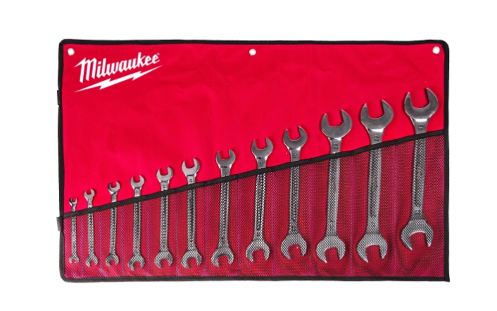 Set alata, dvostrani otvoreni ključ HEX 6, 7, 8, 9, 10, 11, 12, 13, 14, 15, 16, 17, 18, 19, 20, 21, 22, 23, 25, 27, 28, 29, 30, 32 mm, oblik: ravni, 12 kom., MILWAUKEE 4932492714