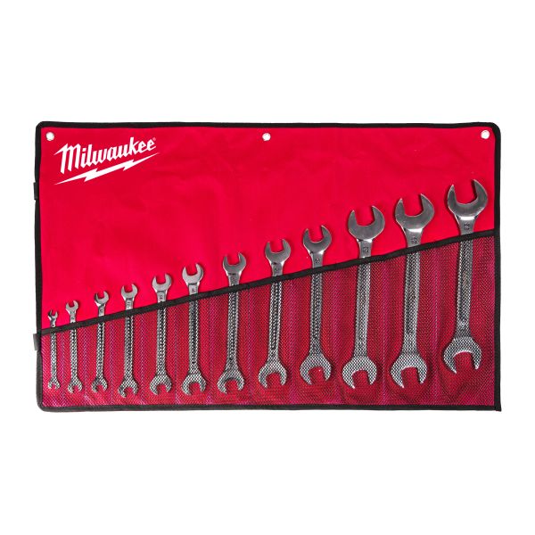 Set alata, dvostrani otvoreni ključ HEX 6, 7, 8, 9, 10, 11, 12, 13, 14, 15, 16, 17, 18, 19, 20, 21, 22, 23, 25, 27, 28, 29, 30, 32 mm, oblik: ravni, 12 kom., MILWAUKEE 4932492714