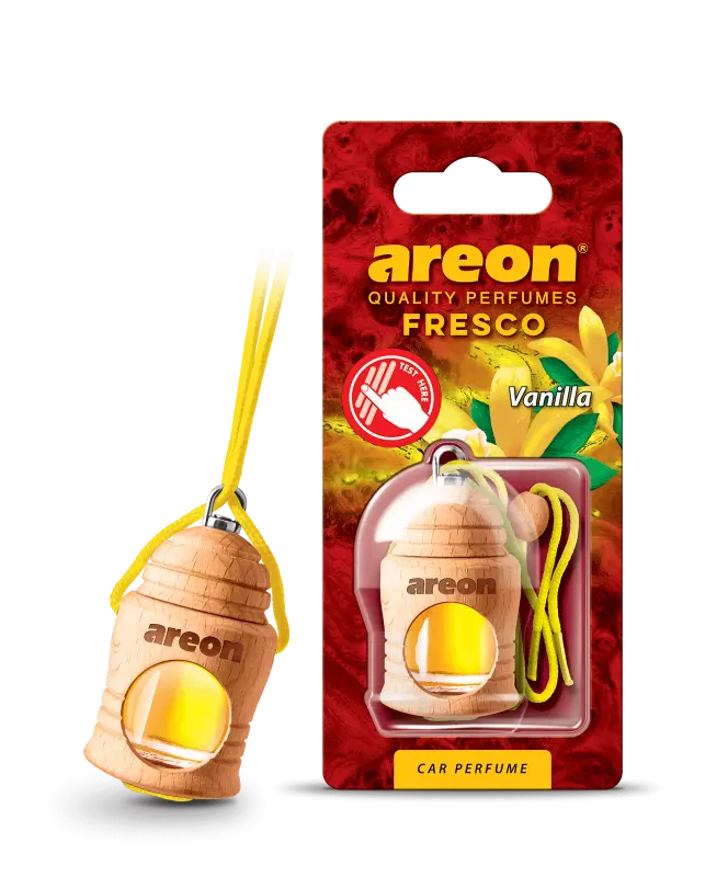 AREON FRESCO VANILLA 4 ml – osveživač vazduha za automobil sa prijatnim, toplim i slatkim mirisom vanile.