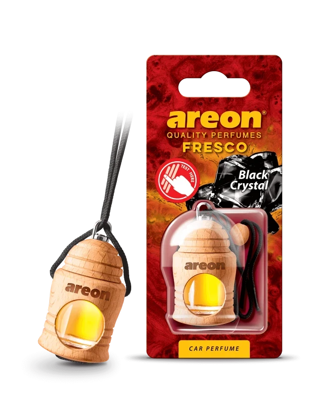 AREON FRESCO BLACK CRYSTAL 4 ml – osveživač vazduha za automobil sa prijatnim, elegantnim i intenzivnim mirisom.
