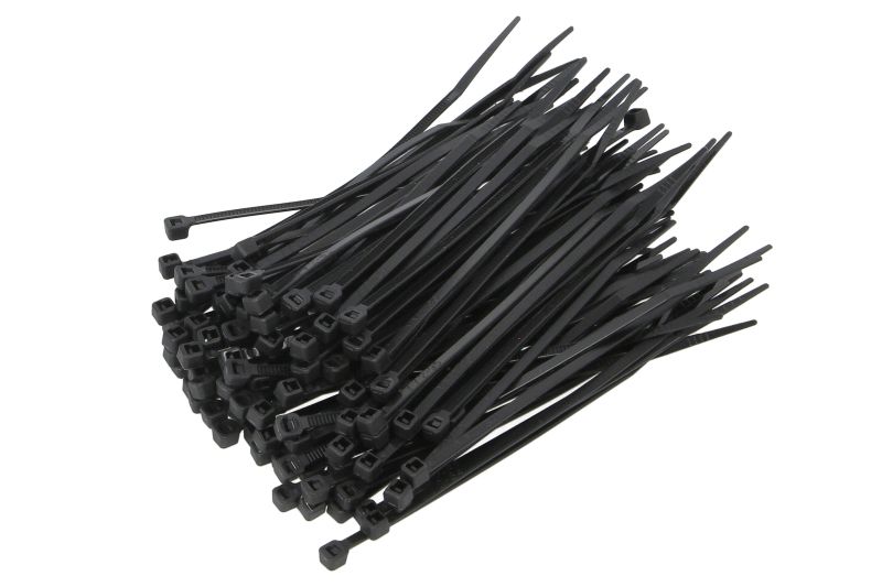 Set plastičnih kablovskih vezica 100kom, boja: crno, širina 2,5 mm, dužina 100mm, materijal: poliamid 6.6., EWNAR MMT TKCTZ 100/2,5 UV