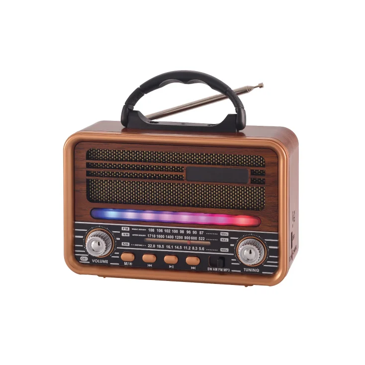 Prenosni retro RGB Bluetooth radio 7068BT/B; NS-7068BT/B