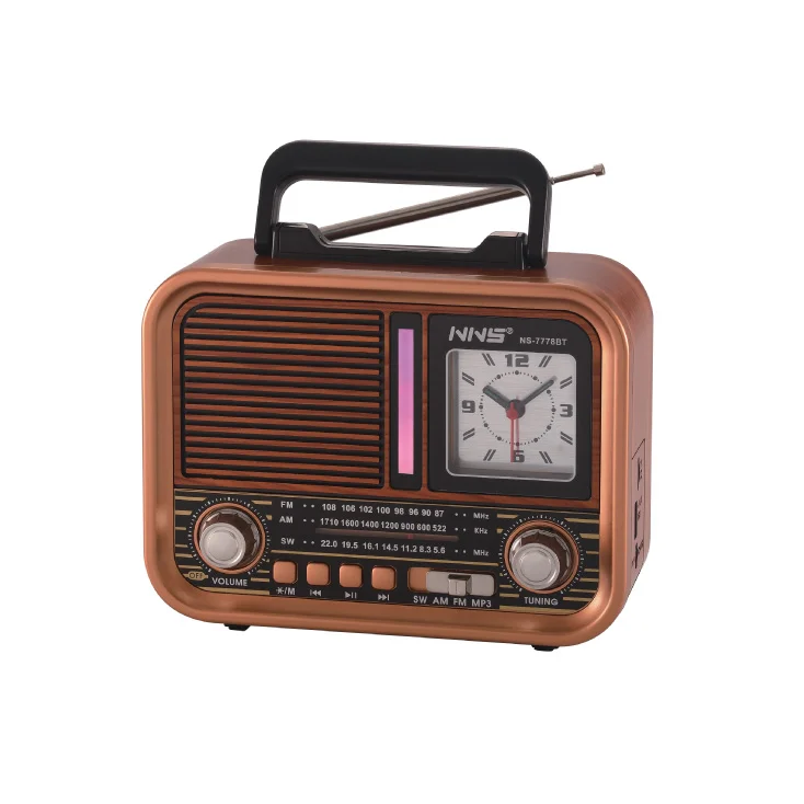 Prenosni retro RGB Bluetooth radio + sat 7778BT/B; NS-7778BT/B