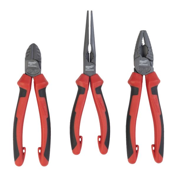 Set kliješta, jednodjelni, kliješta za rezanje / klješta sa dugim prihvatom / kombinirana kliješta, MILWAUKEE 4932492773
