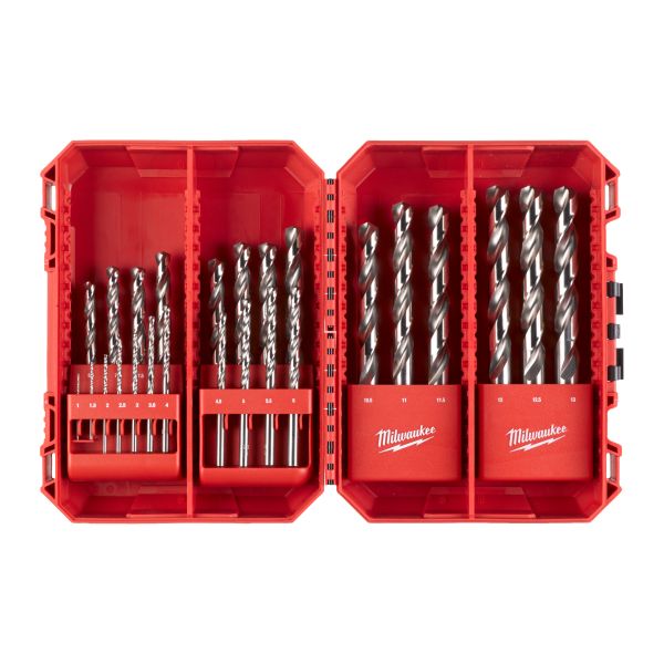Burgija, svrdlo za bušenje (set), HSS-G, cilindričan 2 oštrice / spiralna / stožast, ø 1; 1,5; 2; 2,5; 3; 3,5; 4; 4,5; 5; 5,5; 6; 6,5; 7; 7,5; 8; 8,8; 9; 9,5; 10; 10,5; 11; 11,5; 12; 12,5; 13mm, odgovara: čeli, MILWAUKEE 4932493870