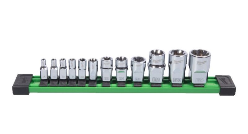 Jaki nasadni ključ, set nasadki 1/2; 1/4; 3/8" , 12 kom, profil: 12 kutova, MILWAUKEE 4932498799